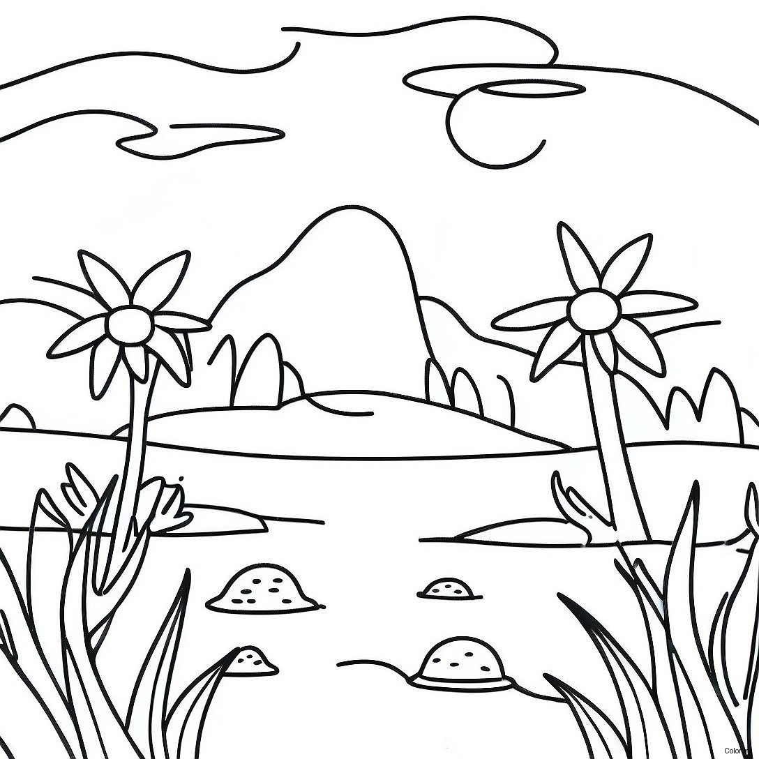 Pagina Para Colorir De Cena Natural Minimalista 7394 6012