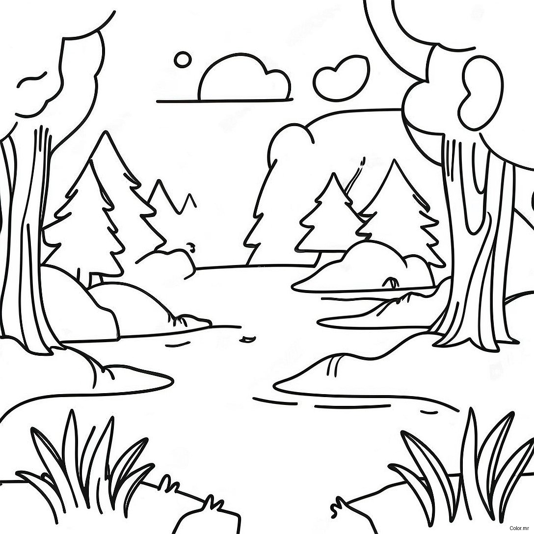 Pagina Para Colorir De Cena Natural Realista 55201 45925