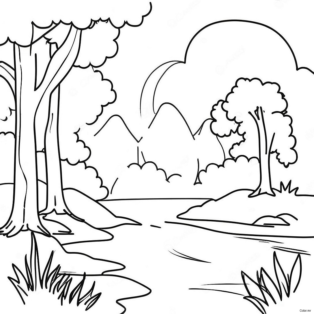 Pagina Para Colorir De Cena Natural Realista 55201 45927