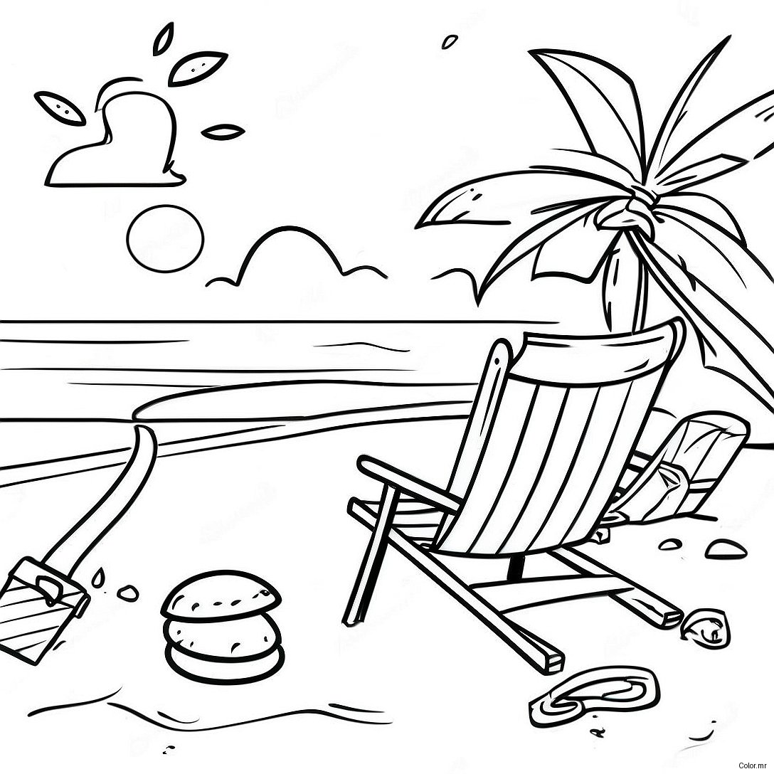Pagina Para Colorir De Cena Realista De Praia 12057 9865