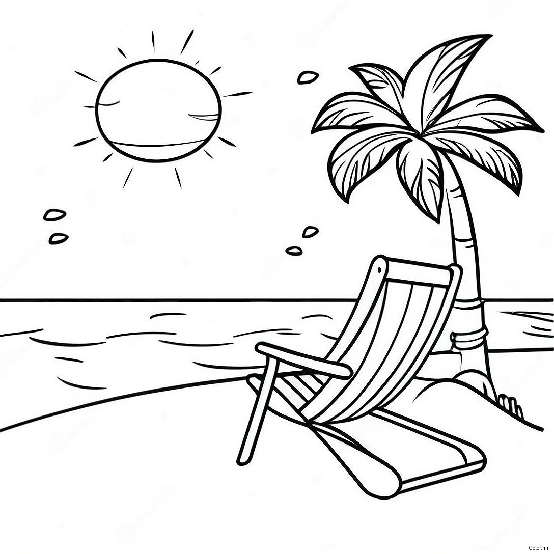 Pagina Para Colorir De Cena Realista De Praia 12057 9867