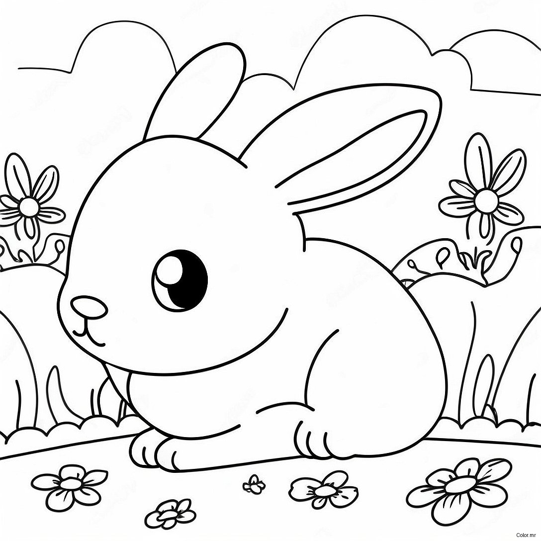Pagina Para Colorir De Coelho Realista Fofo No Jardim 28657 25941