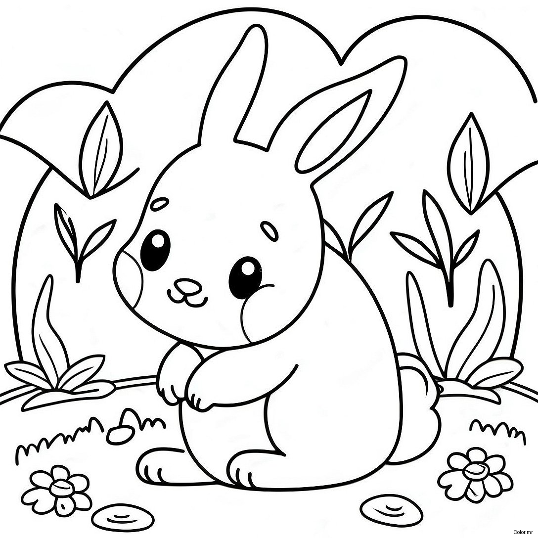 Pagina Para Colorir De Coelho Realista Fofo No Jardim 28657 25942