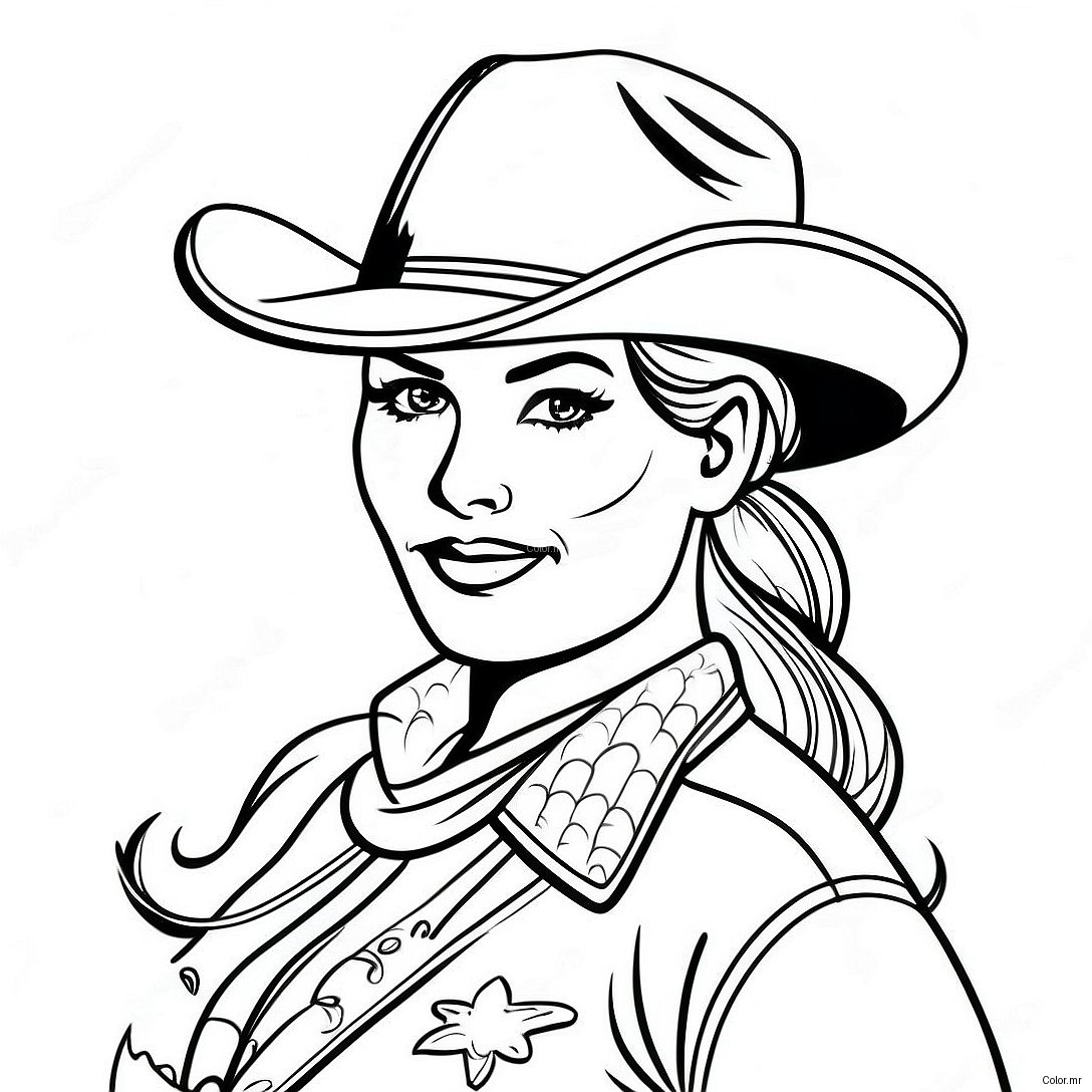 Pagina Para Colorir De Cowgirl Vintage Com Lasso 38727 32186