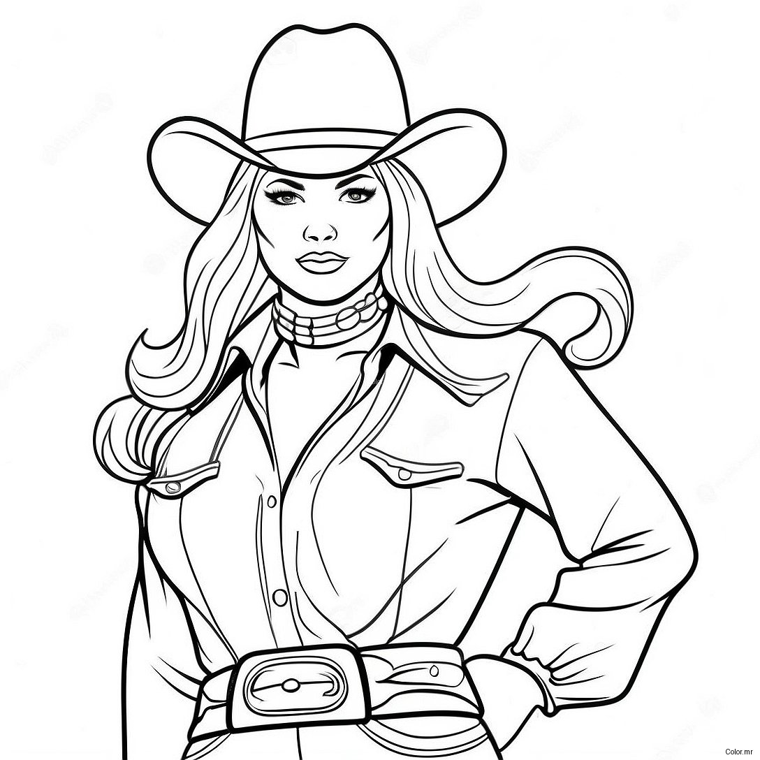 Pagina Para Colorir De Cowgirl Vintage Com Lasso 38727 32187