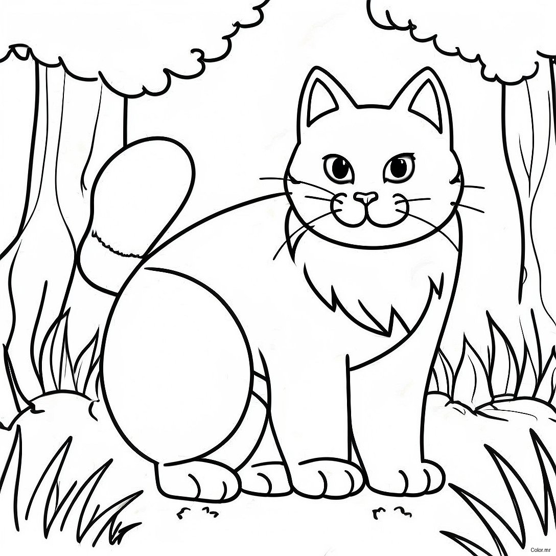 Pagina Para Colorir De Gato Guerreiro Realista Feroz Na Floresta 22404 20671