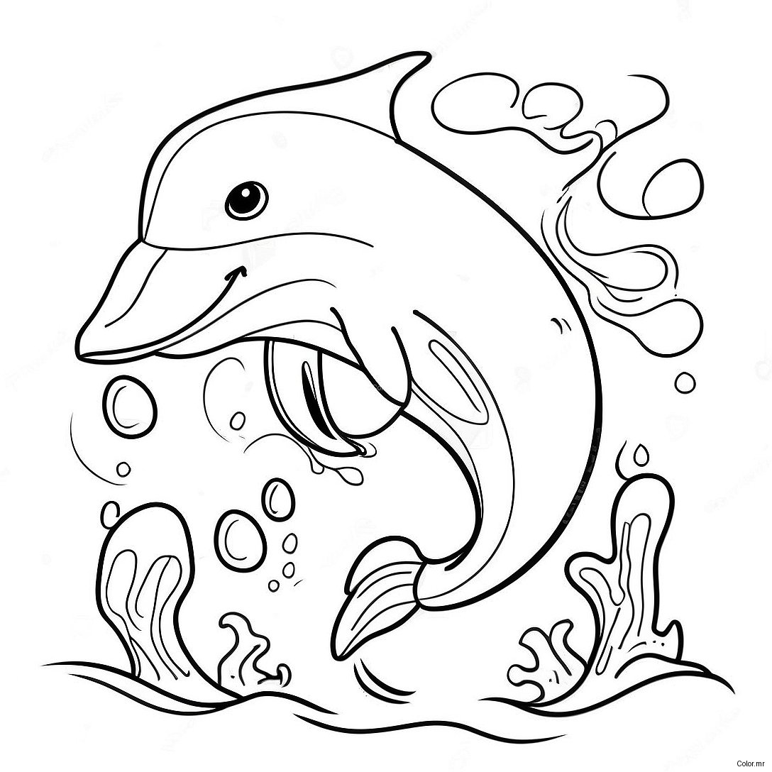 Pagina Para Colorir De Golfinho Realista Nadando No Oceano 11327 9281