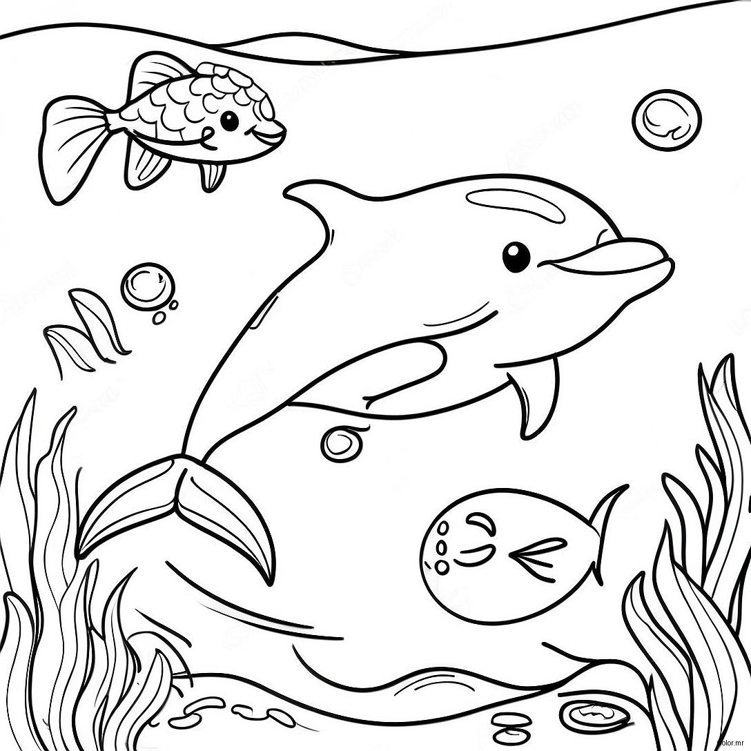 Pagina Para Colorir De Golfinho Realista Nadando No Oceano 11327 9282