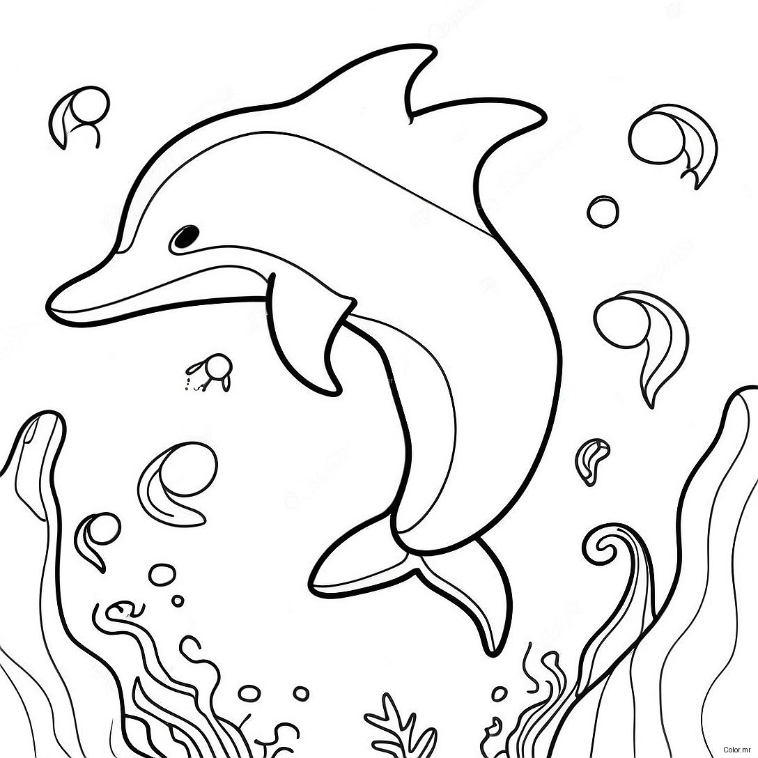 Pagina Para Colorir De Golfinho Realista Nadando No Oceano 11327 9283