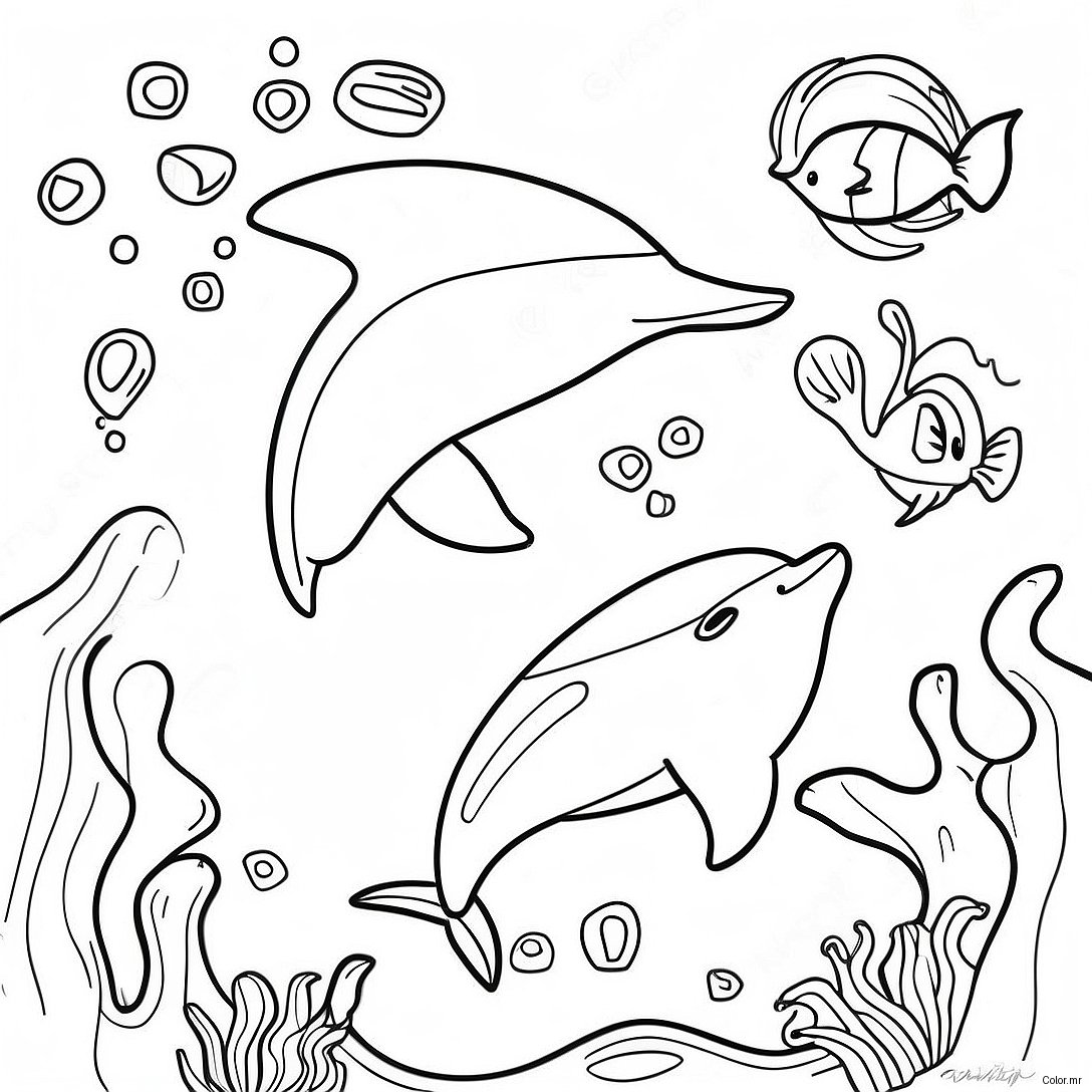 Pagina Para Colorir De Golfinho Realista Nadando No Oceano 11327 9284