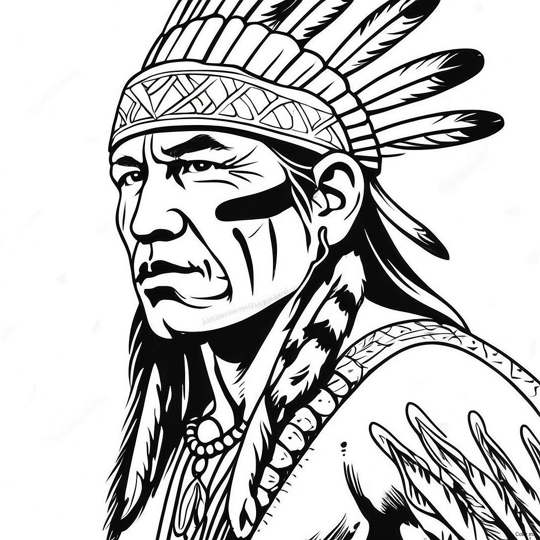 Pagina Para Colorir De Guerreiro Nativo Americano Realista 47253 39313