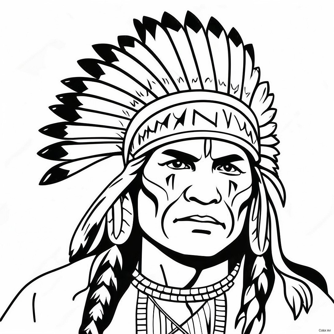Pagina Para Colorir De Guerreiro Nativo Americano Realista 47253 39315