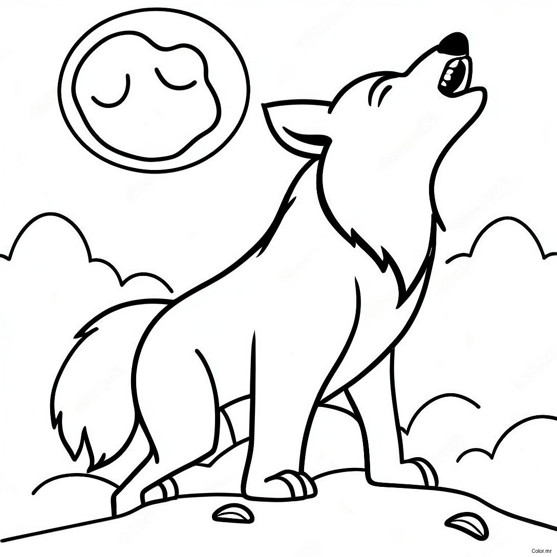 Pagina Para Colorir De Lobo Realista Uivando Para A Lua 21012 19424