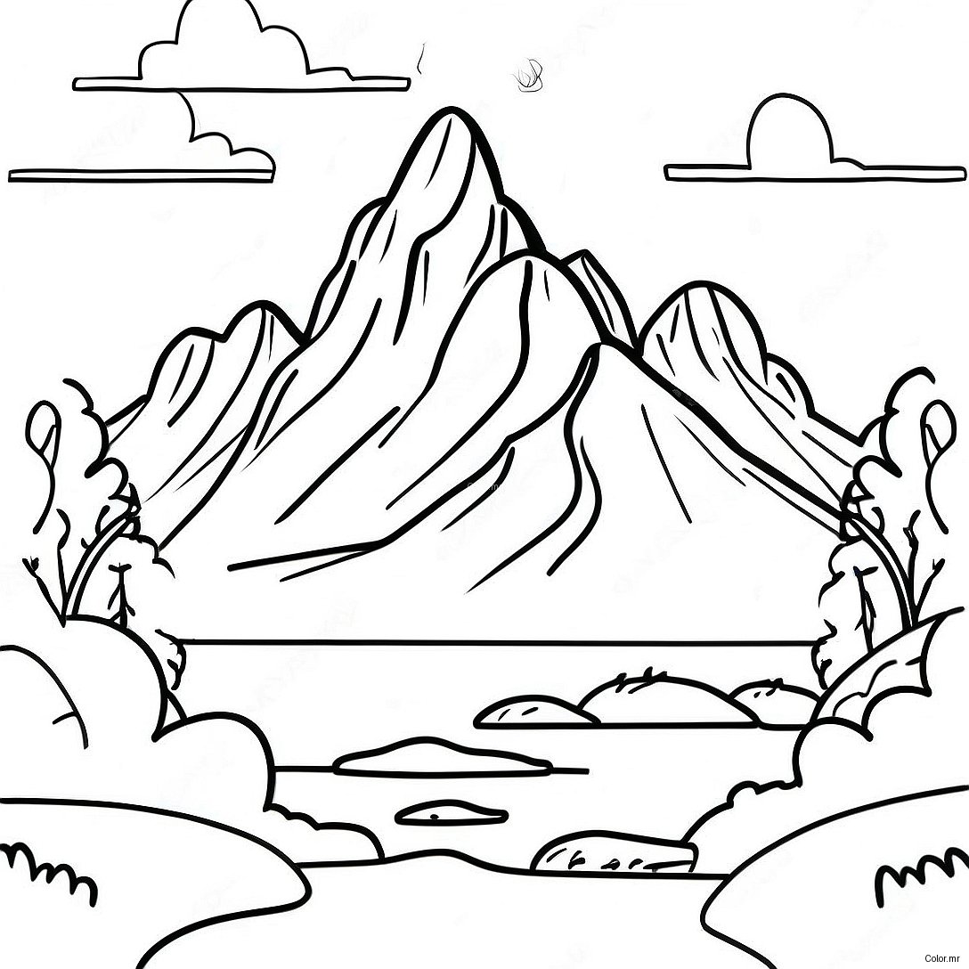 Pagina Para Colorir De Paisagem Montanhosa Realista 26066 23924