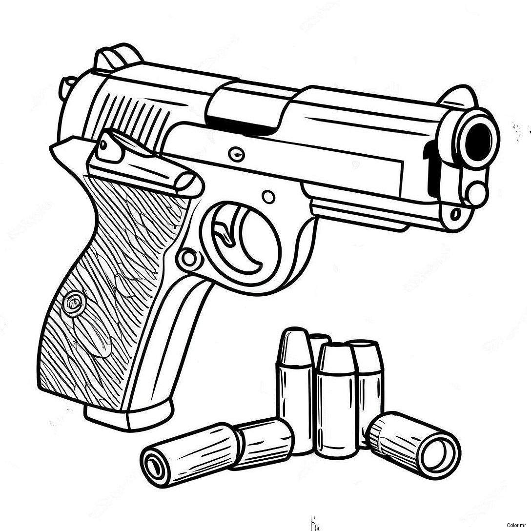 Pagina Para Colorir De Pistola Realista 1062 849