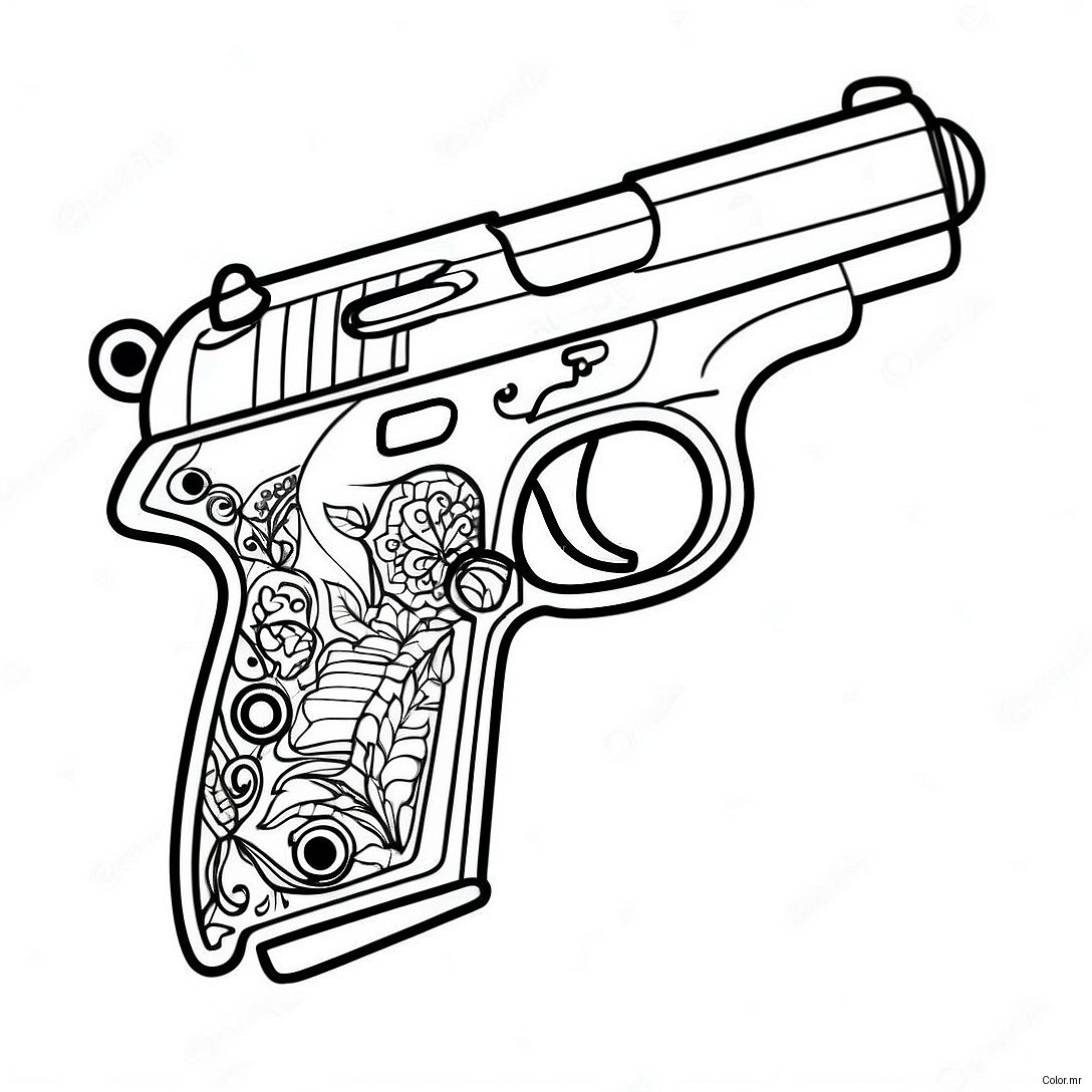 Pagina Para Colorir De Pistola Realista 1062 850