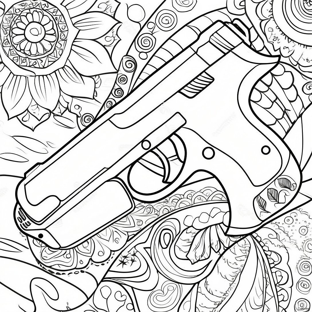 Pagina Para Colorir De Pistola Realista 1062 851