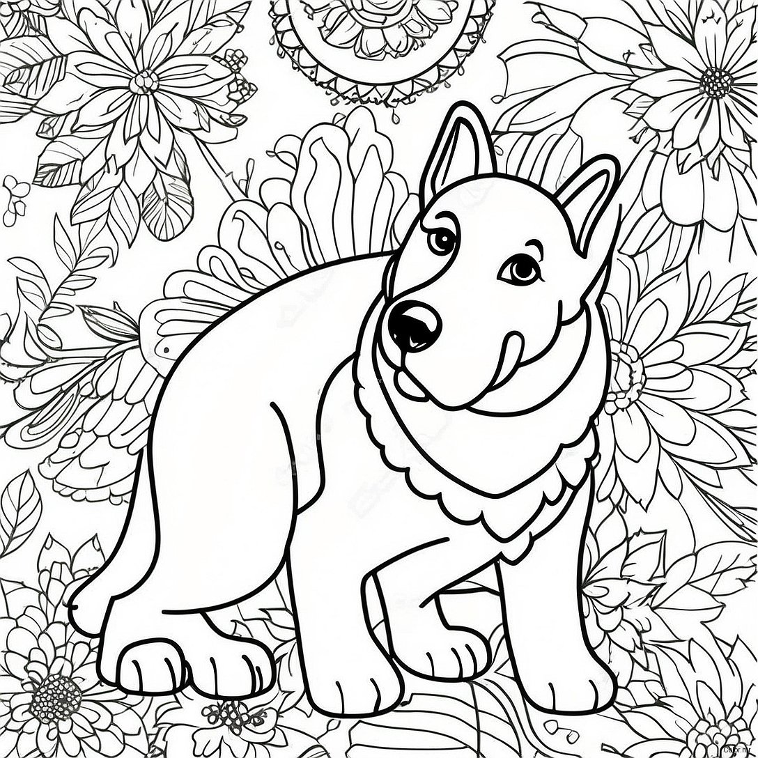 Pagina Para Colorir De Retrato Realista De Pastor Alemao 30518 27405