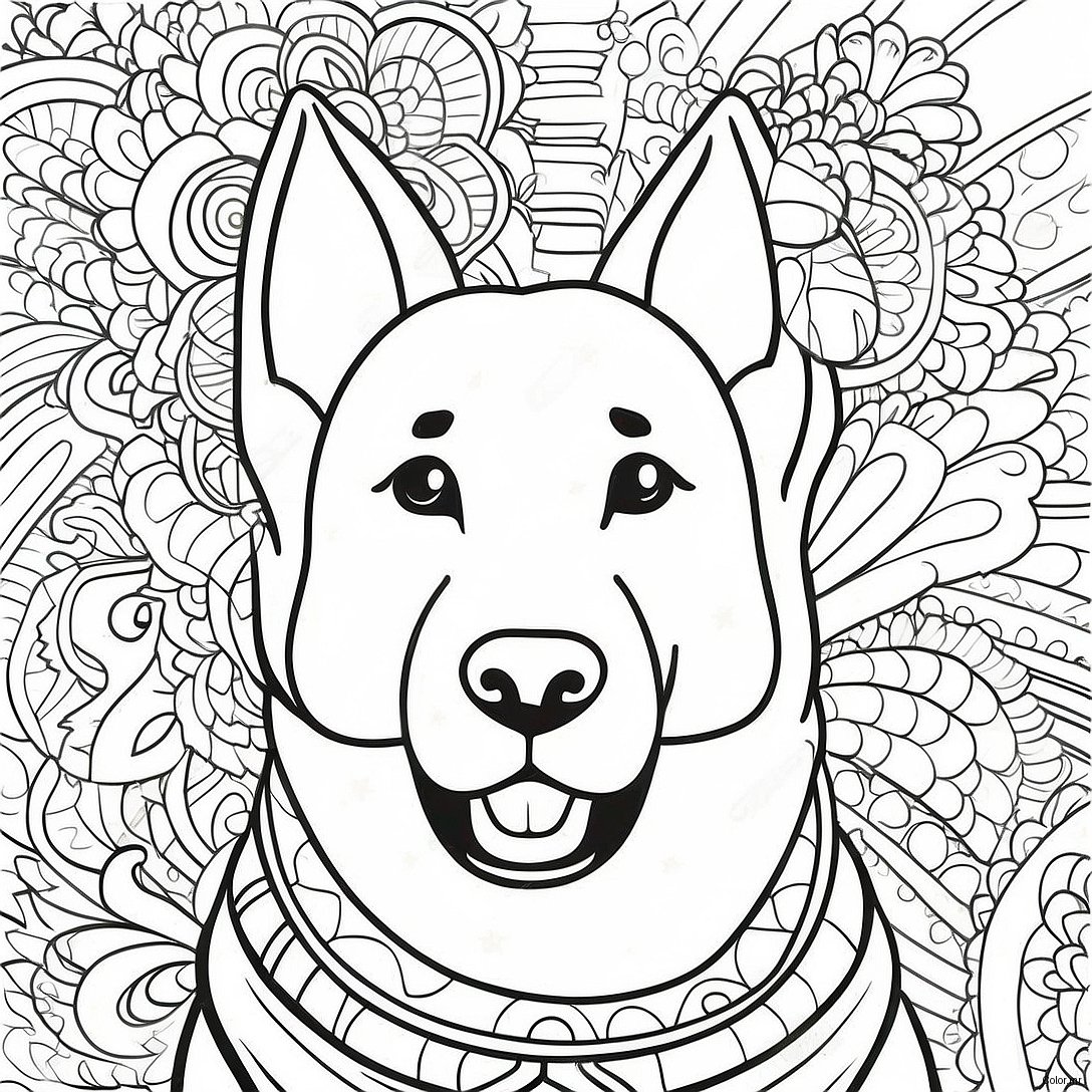 Pagina Para Colorir De Retrato Realista De Pastor Alemao 30518 27406