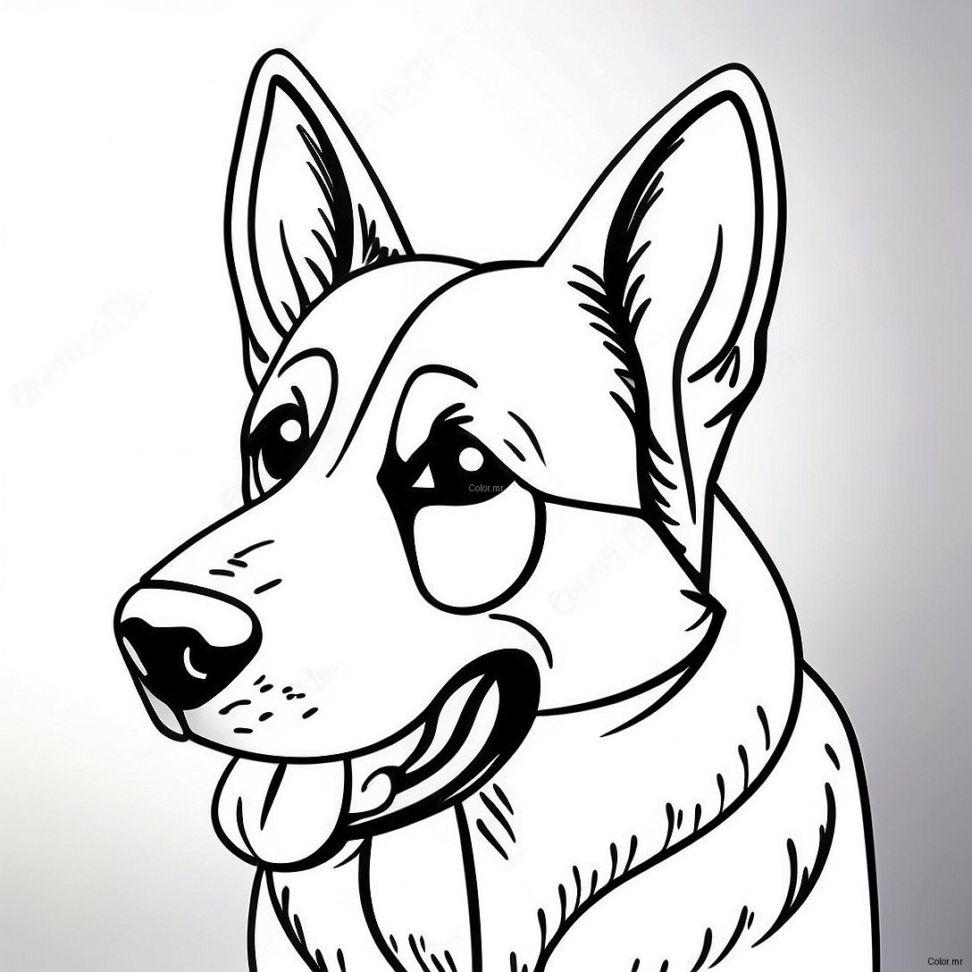 Pagina Para Colorir De Retrato Realista De Pastor Alemao 30518 27408