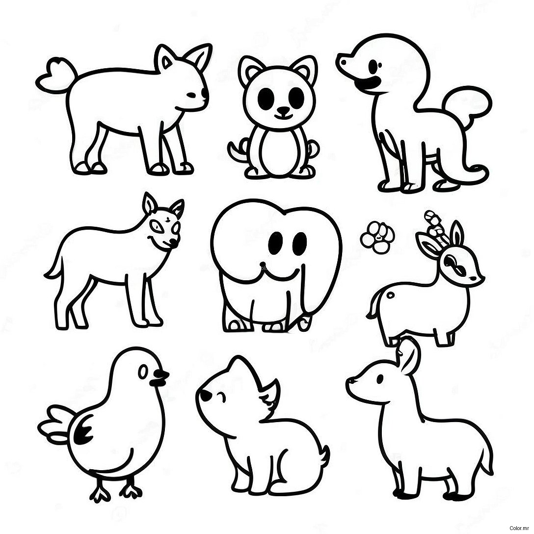 Pagina Para Colorir De Silhuetas De Animais Minimalistas 7395 6014