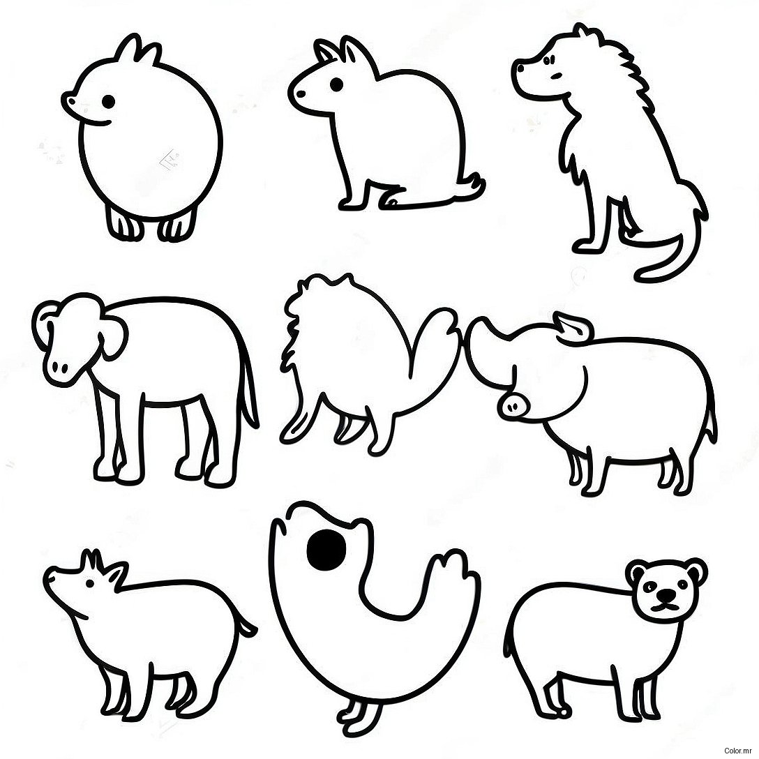 Pagina Para Colorir De Silhuetas De Animais Minimalistas 7395 6015