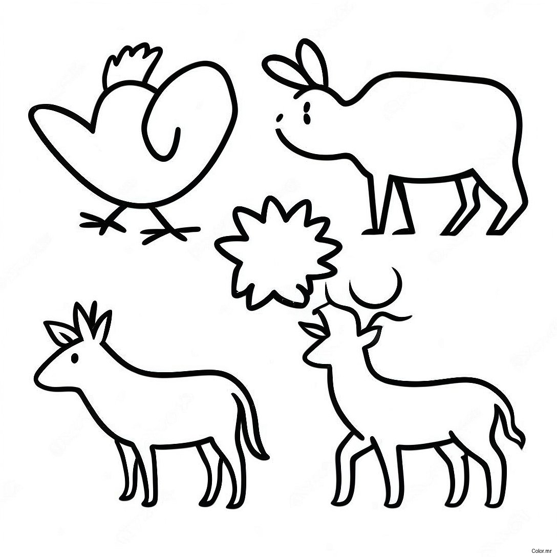 Pagina Para Colorir De Silhuetas De Animais Minimalistas 7395 6016