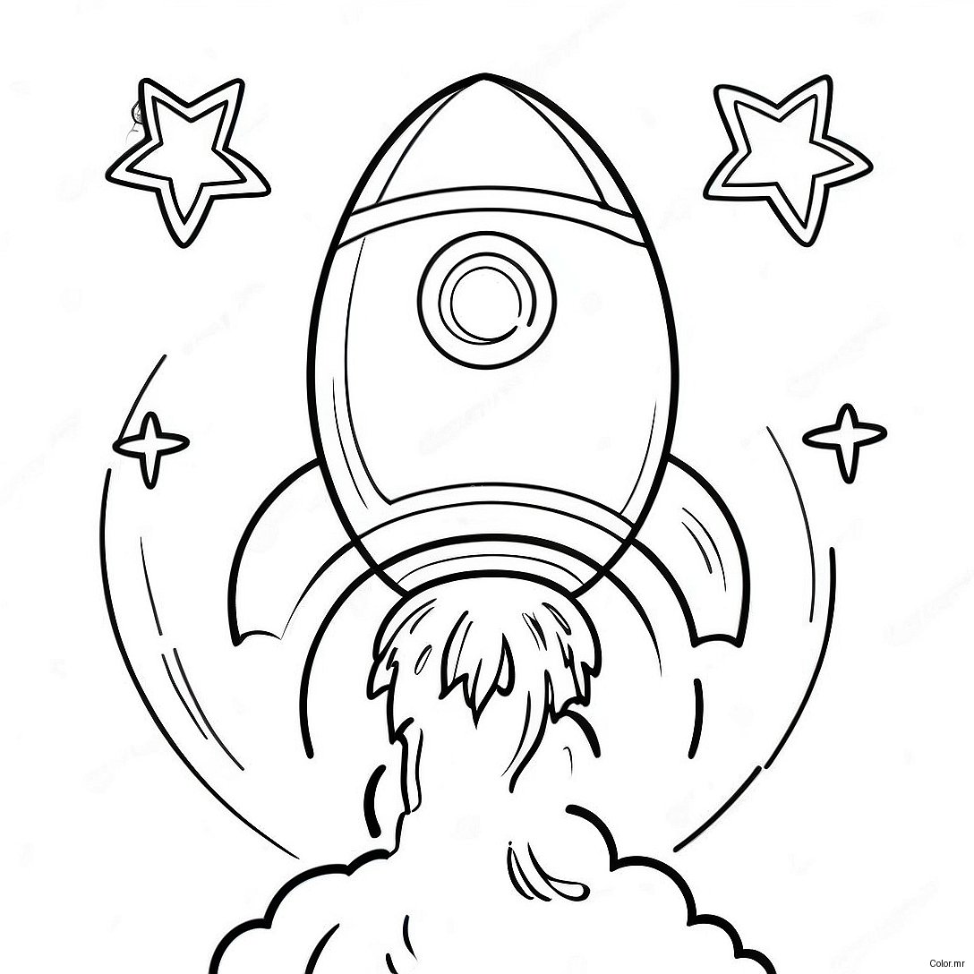Pagina Para Colorir De Um Lancamento De Foguete Realista 34742 28930