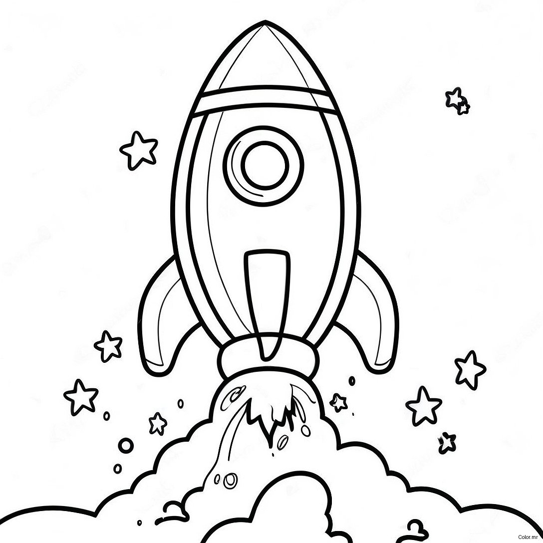 Pagina Para Colorir De Um Lancamento De Foguete Realista 34742 28931