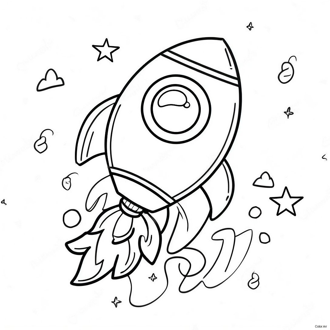 Pagina Para Colorir De Um Lancamento De Foguete Realista 34742 28932