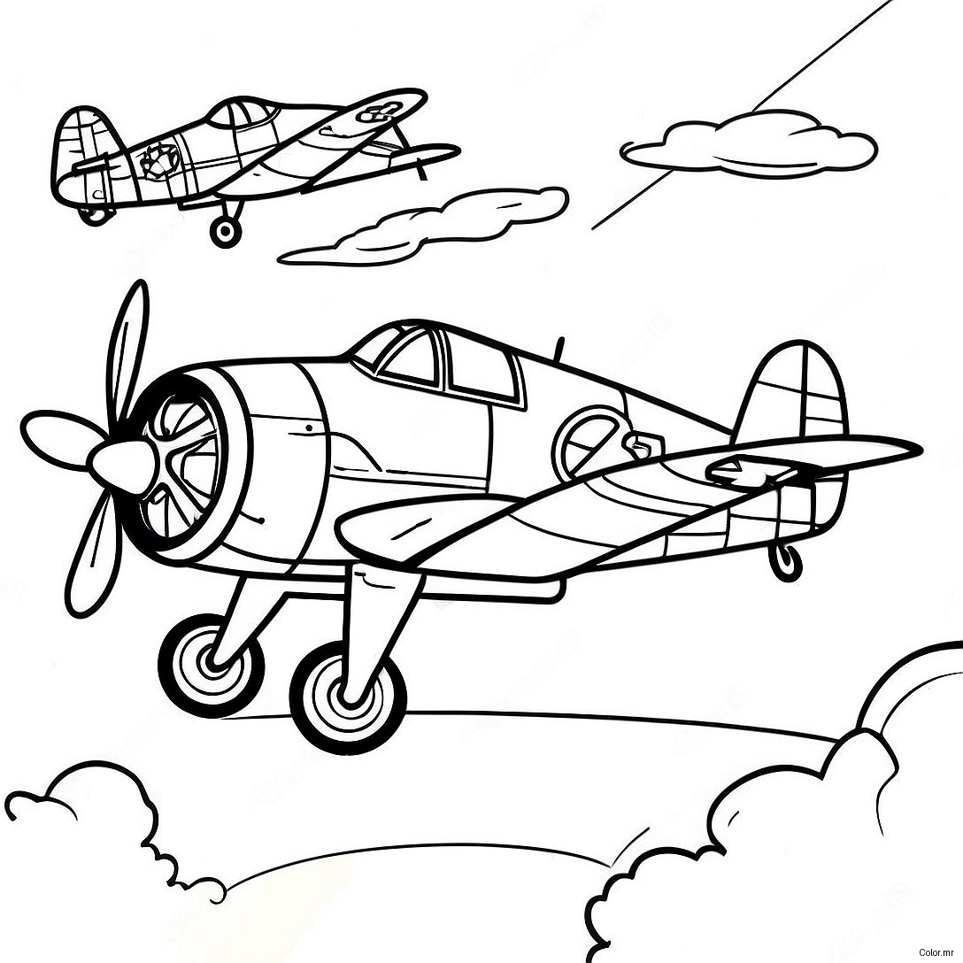 Pagina Para Colorir Do Aviao Dos Pilotos De Tuskegee Vintage 66141 54623