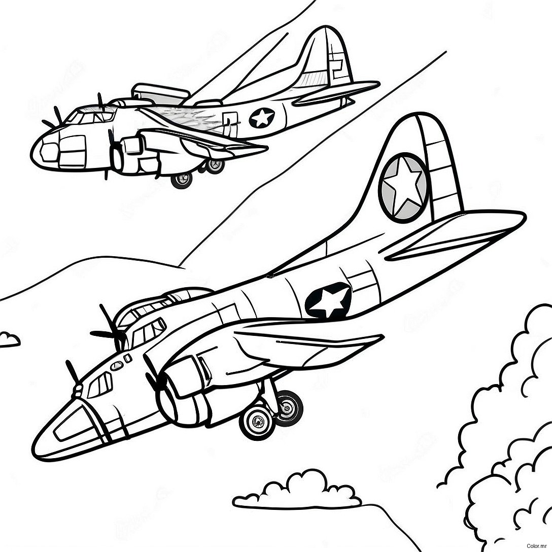 Pagina Para Colorir Do Bombardeiro B 17 Vintage Em Voo 74396 61383