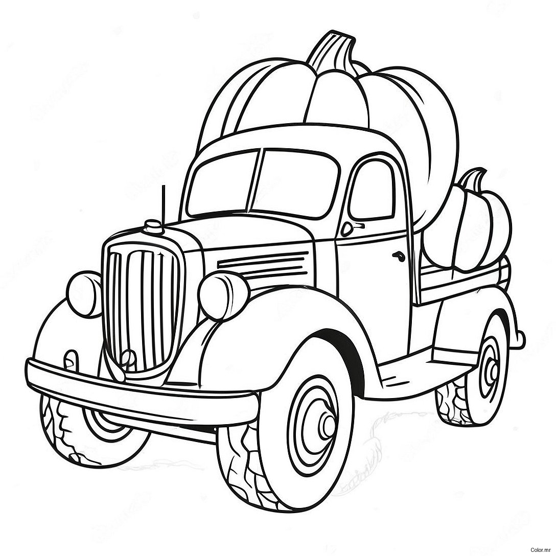 Pagina Para Colorir Do Caminhao De Abobora Vintage 65971 54493