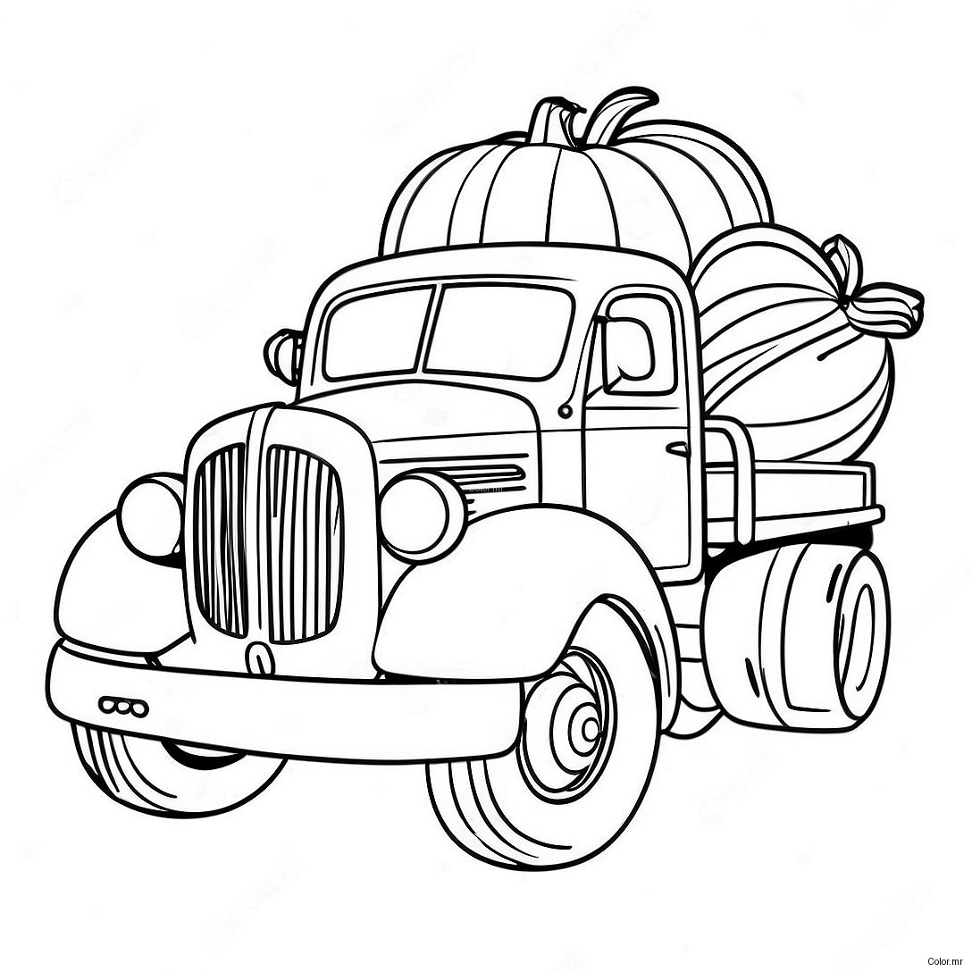 Pagina Para Colorir Do Caminhao De Abobora Vintage 65971 54494
