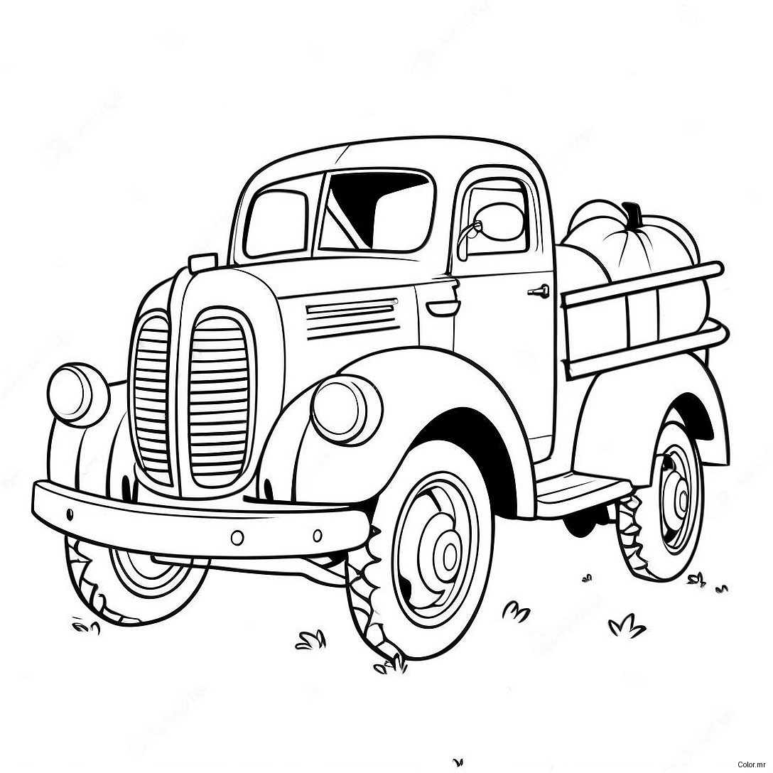 Pagina Para Colorir Do Caminhao De Abobora Vintage 65971 54495
