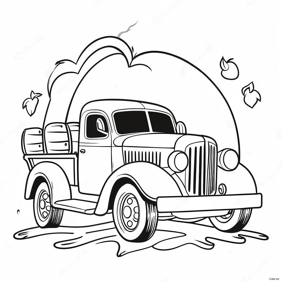 Pagina Para Colorir Do Caminhao De Abobora Vintage 65971 54496