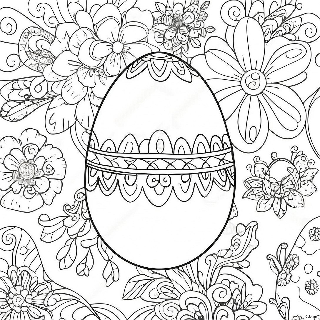 Pagina Para Colorir Do Charmoso Ovo De Pascoa Vintage 71884 59396