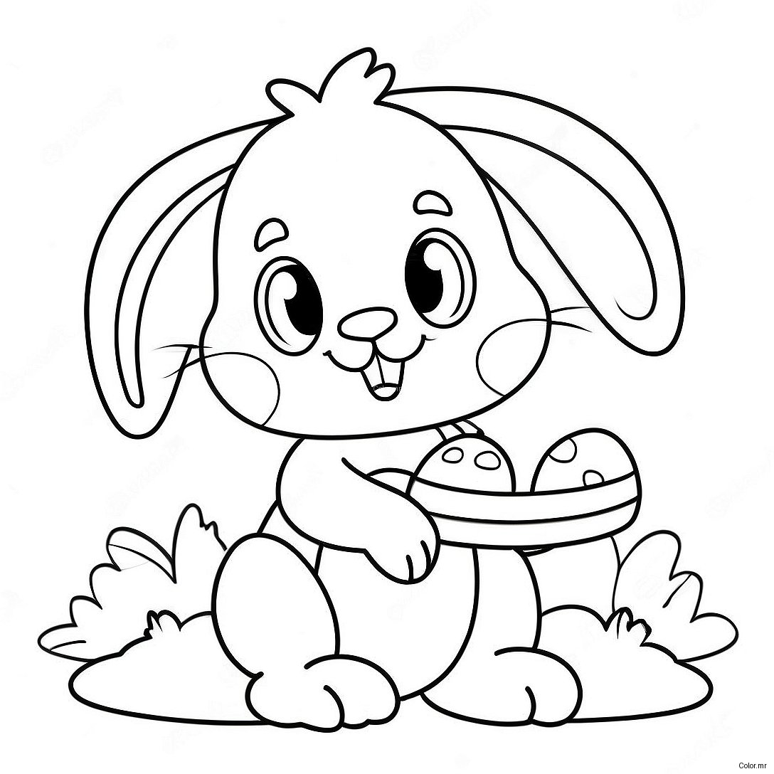 Pagina Para Colorir Do Coelho Da Pascoa Vintage 71883 59401