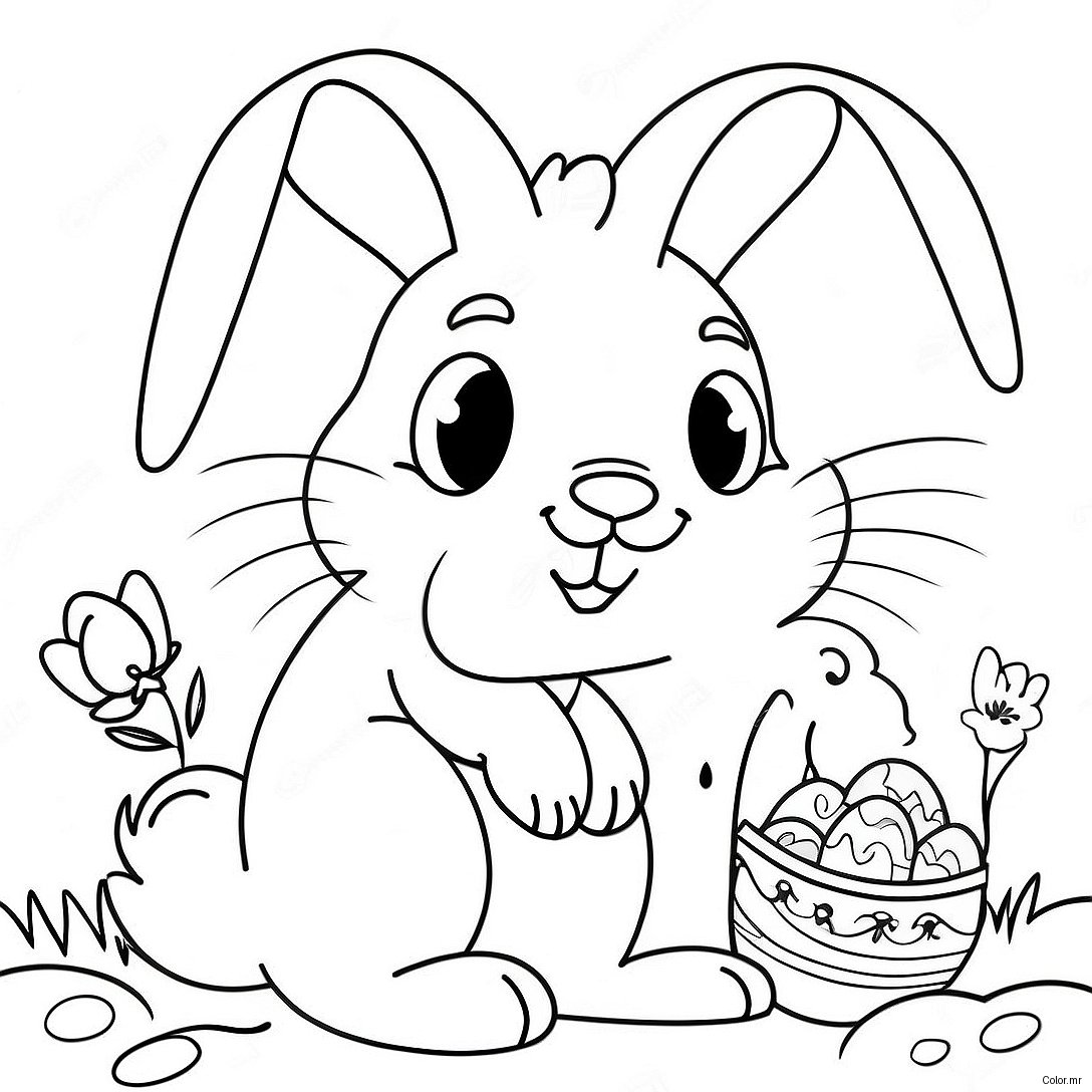 Pagina Para Colorir Do Coelho Da Pascoa Vintage 71883 59404