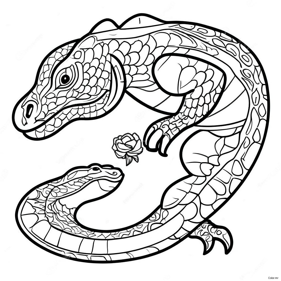 Pagina Para Colorir Do Dragao De Komodo Realista 9147 7474
