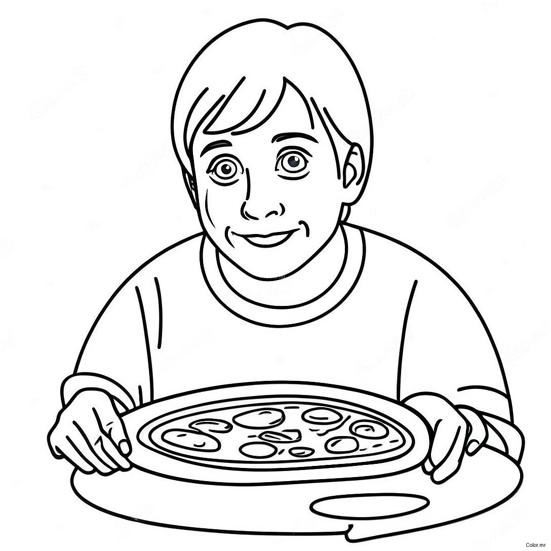Pagina Para Colorir Do Kevin Mccallister Com Pizza 9677 7893
