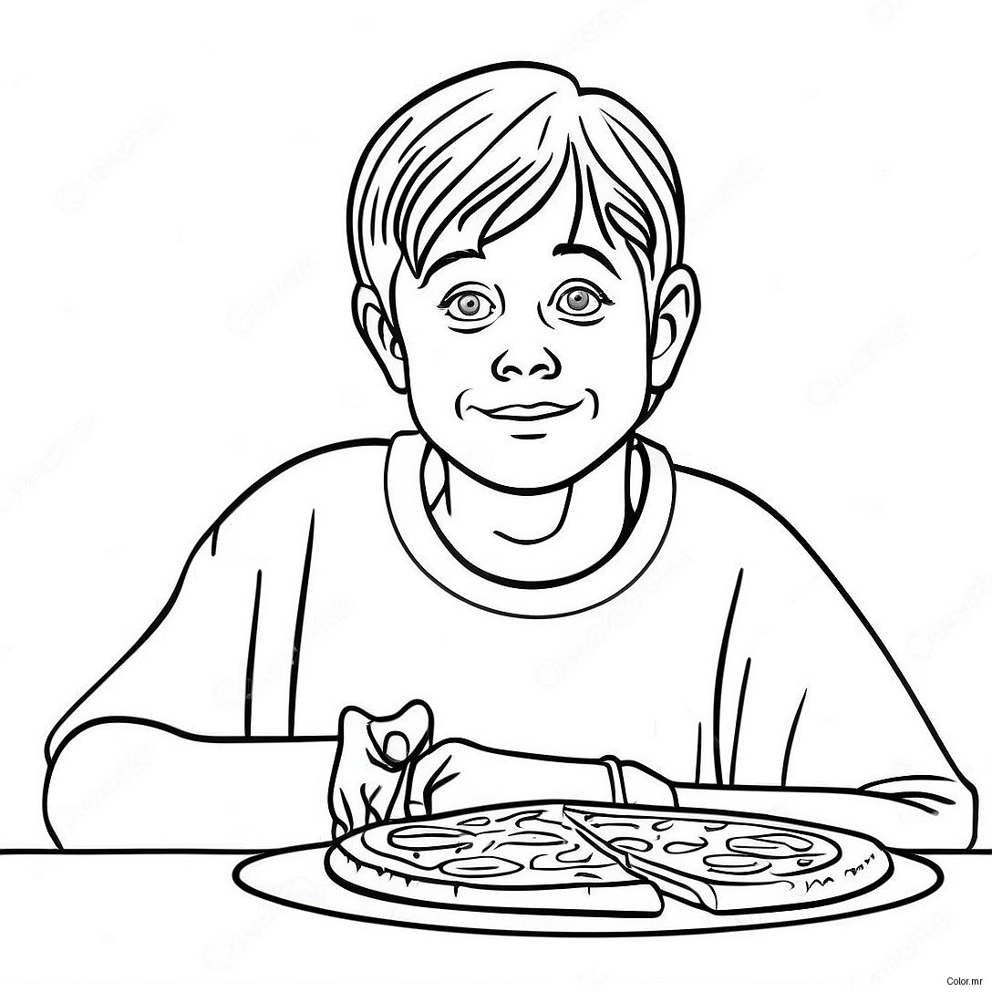 Pagina Para Colorir Do Kevin Mccallister Com Pizza 9677 7895