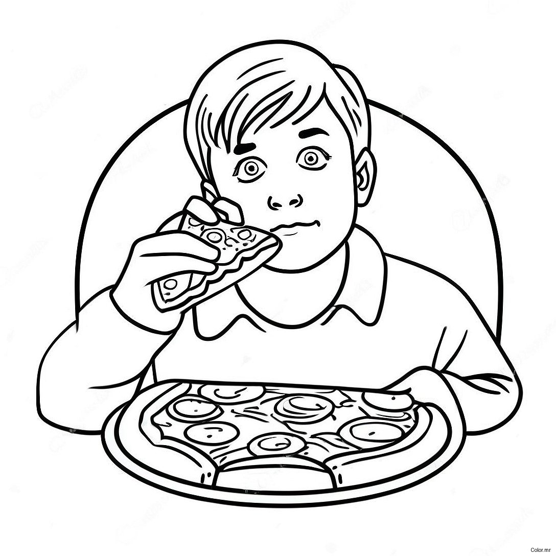 Pagina Para Colorir Do Kevin Mccallister Com Pizza 9677 7896