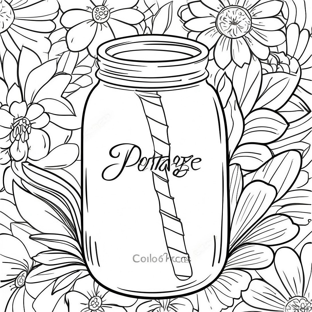 Pagina Para Colorir Do Pote De Conserva Vintage 18366 15387