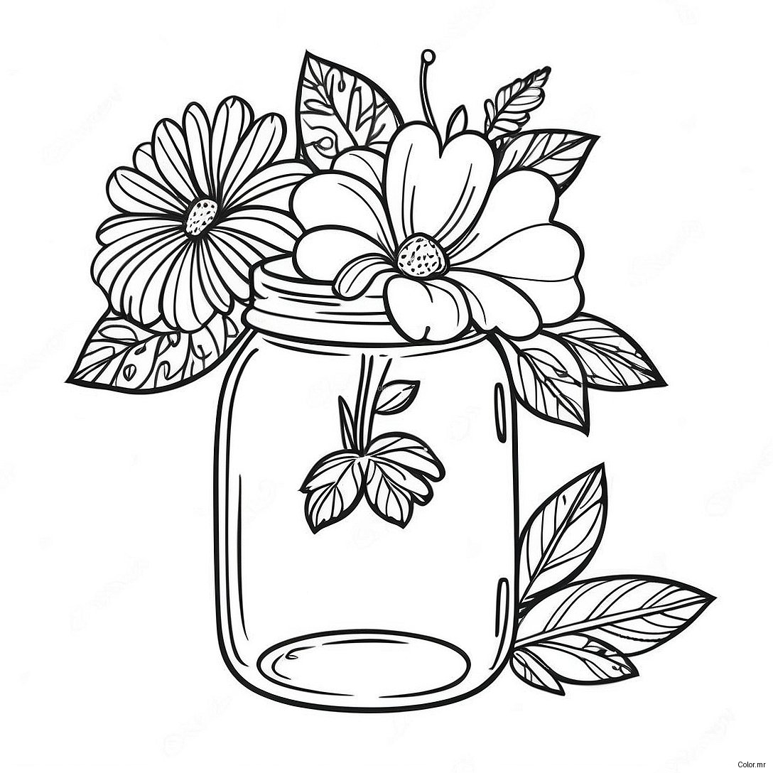 Pagina Para Colorir Do Pote De Conserva Vintage 18366 15388