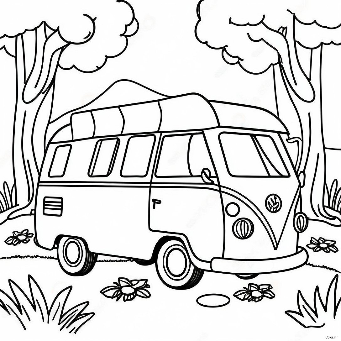 Pagina Para Colorir Do Trailer Vintage Na Natureza 6405 5118