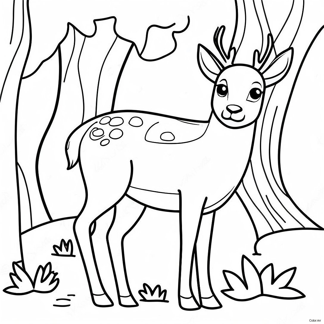 Pagina Para Colorir Do Veado Buck Realista 26722 24433