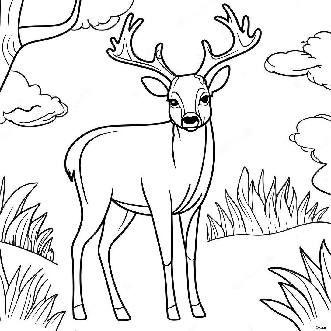 Pagina Para Colorir Do Veado Buck Realista 26722 24434