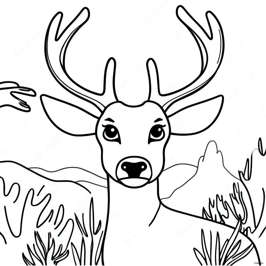 Pagina Para Colorir Do Veado Buck Realista 26722 24436
