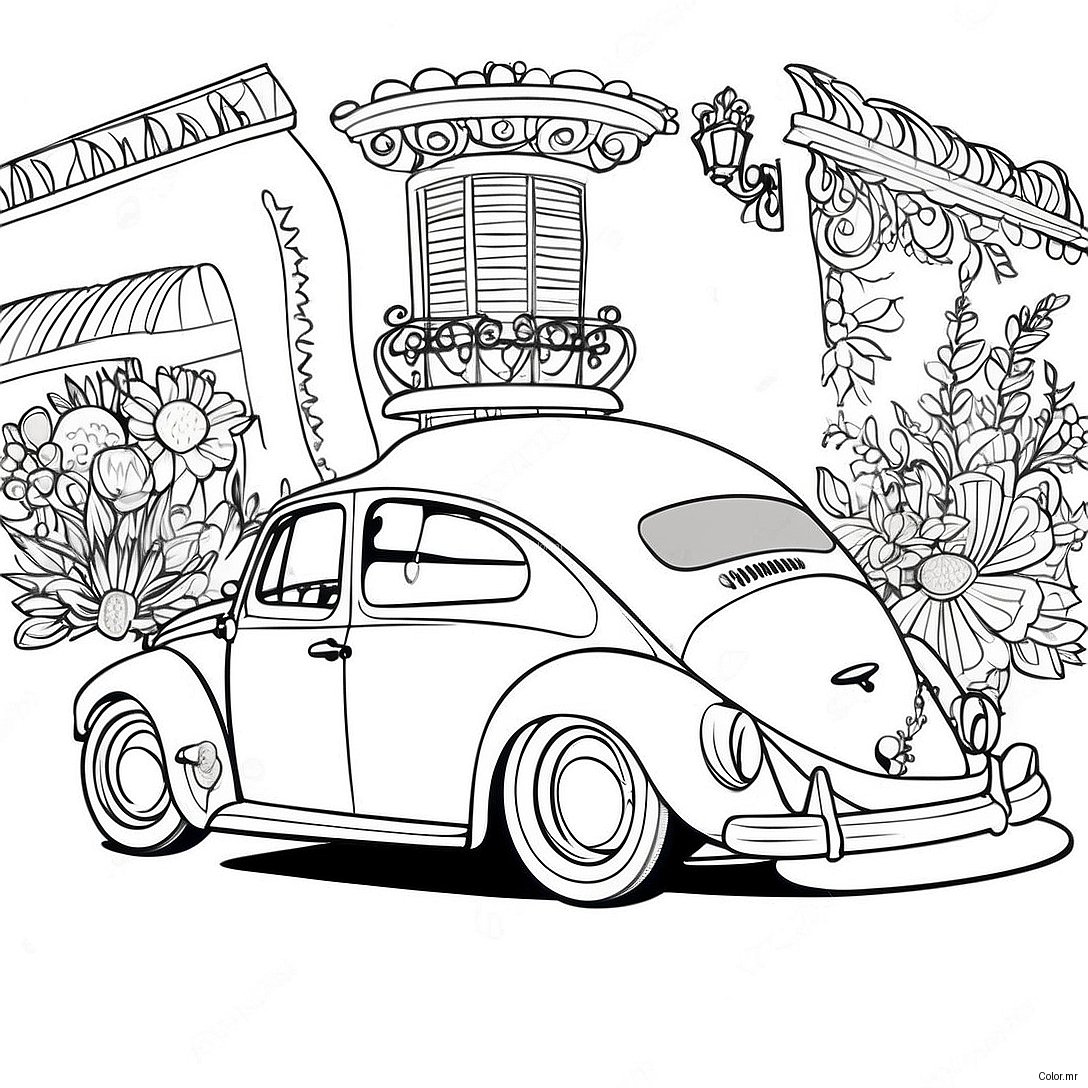 Pagina Para Colorir Do Vw Fusca Estilo Vintage 35664 29668